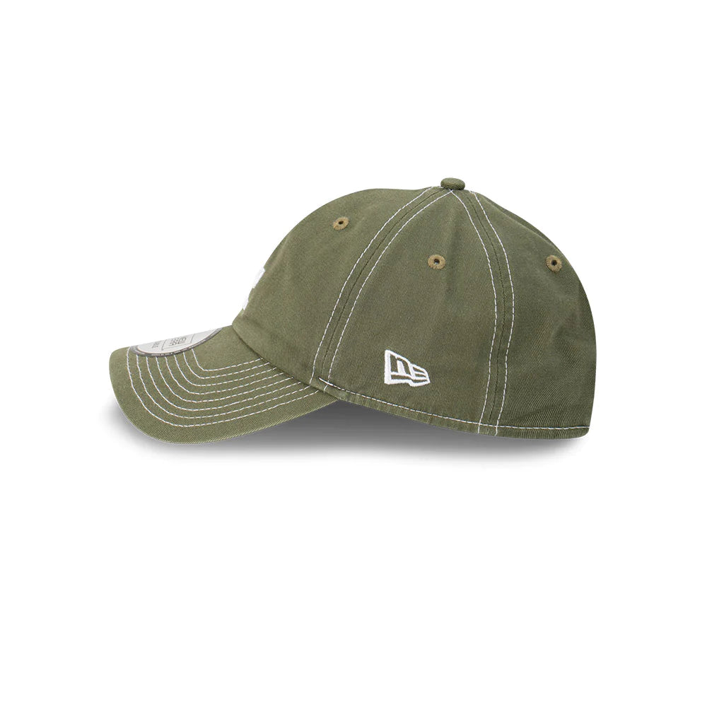 LA Dodgers Hat - Olive Green Contrast Casual Classic MLB Strapback Cap - New Era